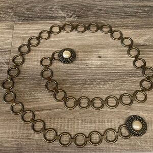 Bronze & Pearl Chain Belt